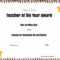 Free Certificate Of Appreciation For Teachers  Customize Online Regarding Teacher Of The Month Certificate Template