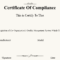 ❤️ Free Certificate Of Compliance Templates❤️ With Regard To Certificate Of Compliance Template