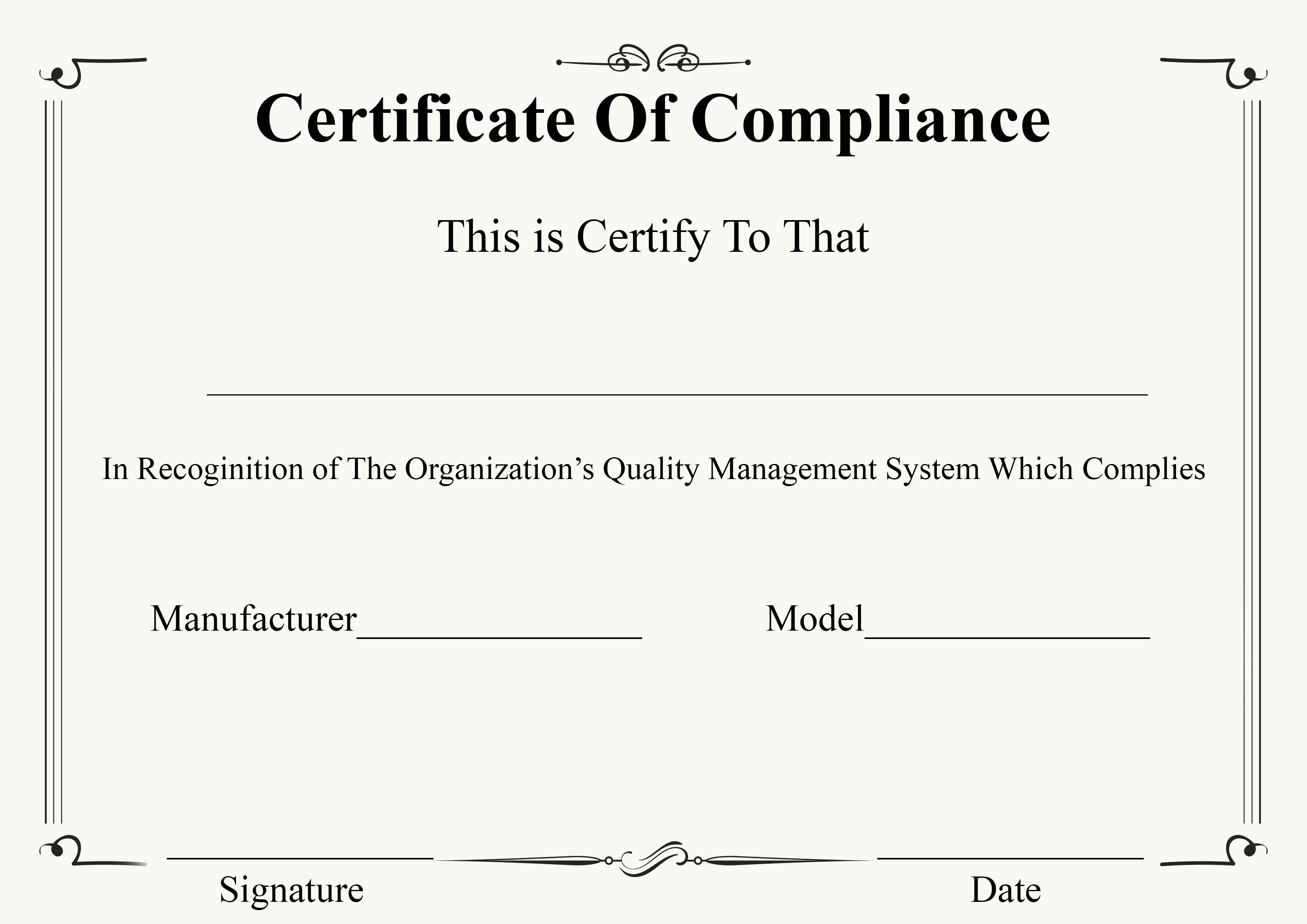 ❤️ Free Certificate Of Compliance Templates❤️ With Regard To Certificate Of Compliance Template