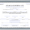 Free Certificate Of Stock Template – Corporate Stock Certificates In Blank Share Certificate Template Free