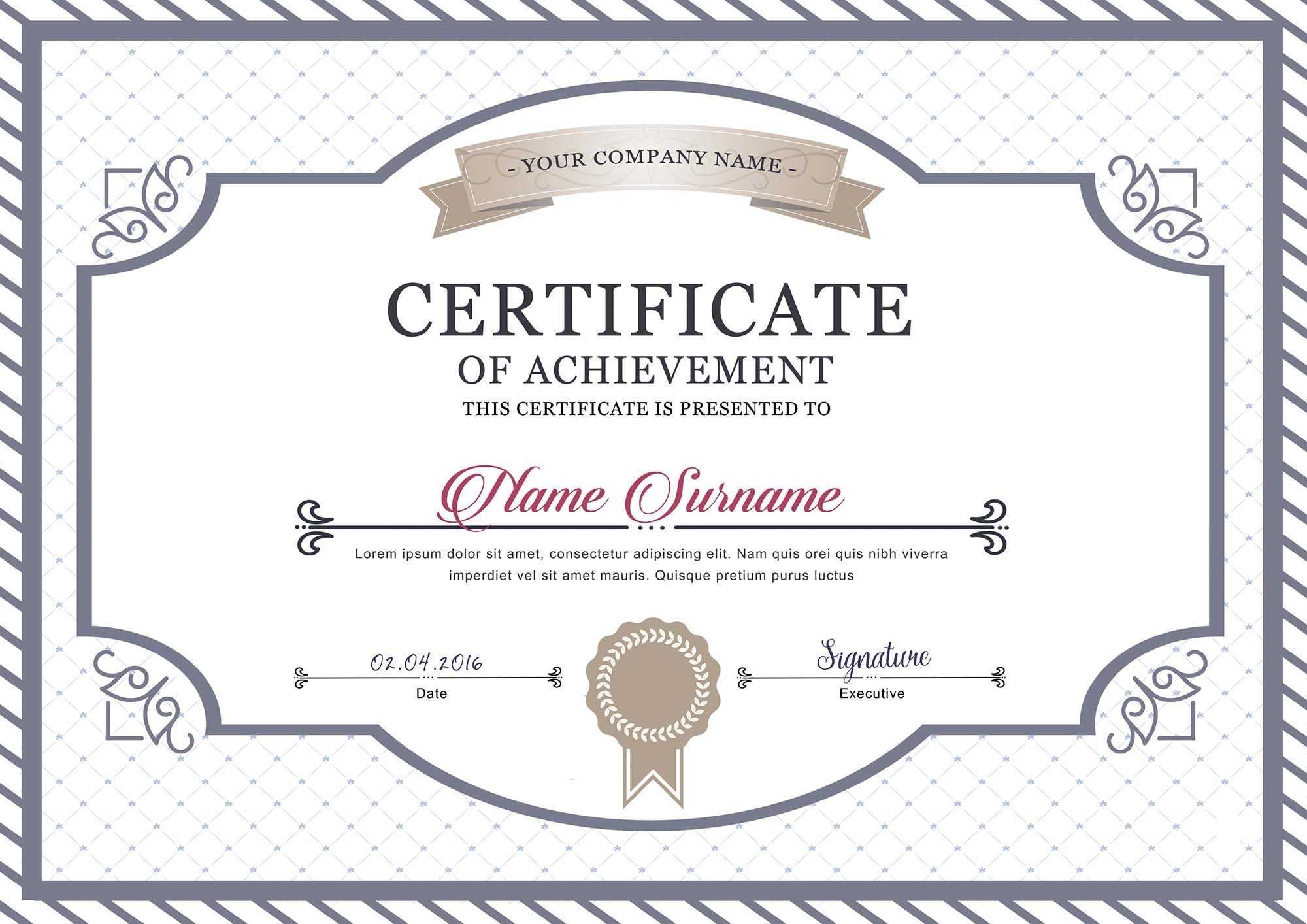 Free Certificates Templates (PSD) Inside Indesign Certificate Template