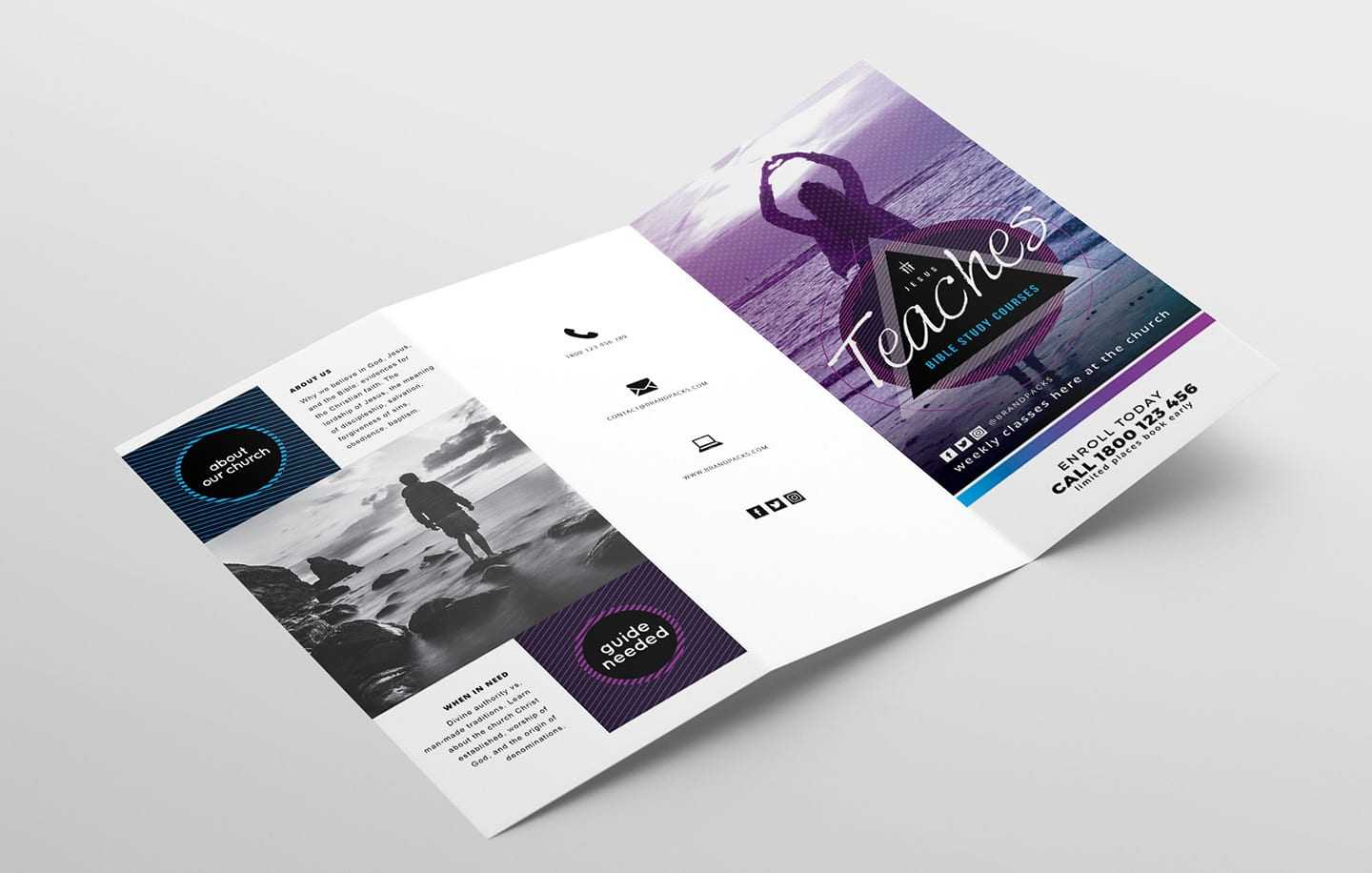 Free Church Templates - Photoshop PSD & Illustrator Ai - BrandPacks Within Free Church Brochure Templates For Microsoft Word