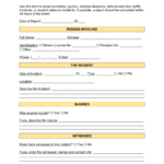 Free Construction Incident Report Template – Word  PDF – EForms Within Construction Accident Report Template