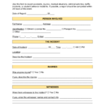 Free Construction Incident Report Template – Word  PDF – EForms Within Hazard Incident Report Form Template
