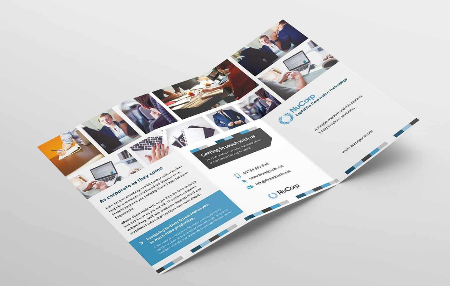 Free Corporate Trifold Brochure Template In PSD, Ai & Vector  For Pop Up Brochure Template