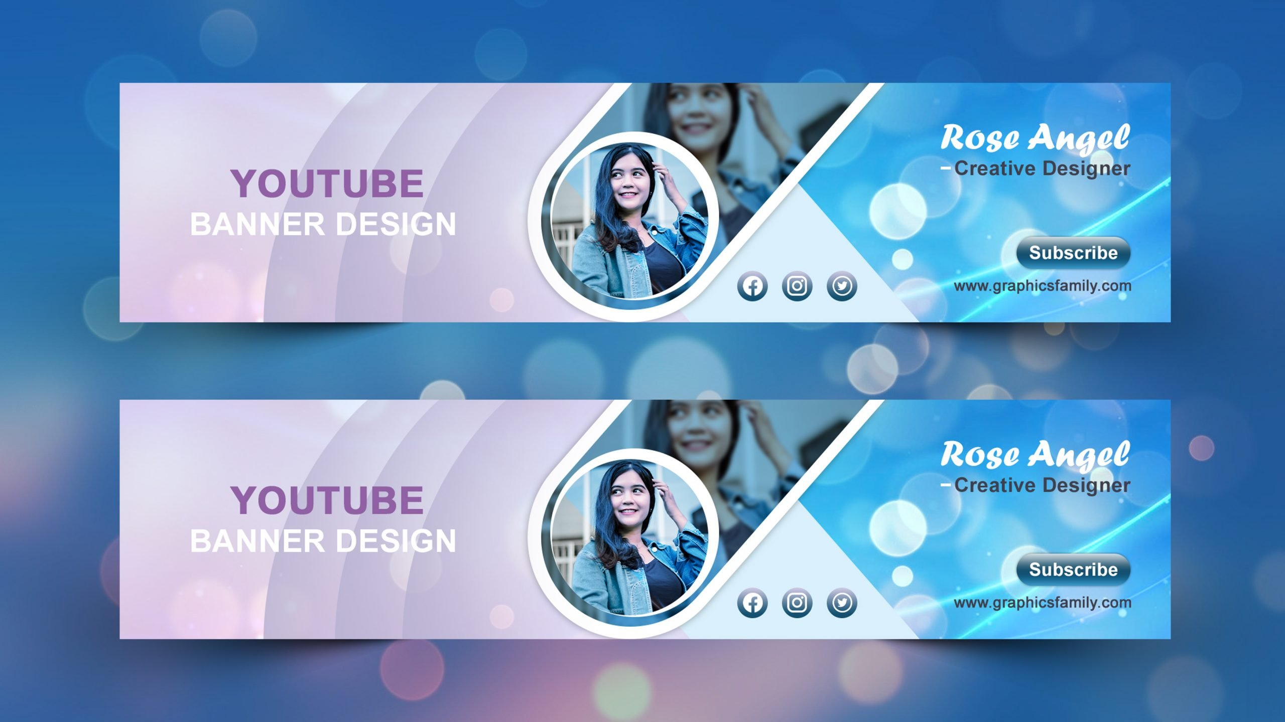 Free Creative YouTube Banner Template – GraphicsFamily Intended For Youtube Banners Template