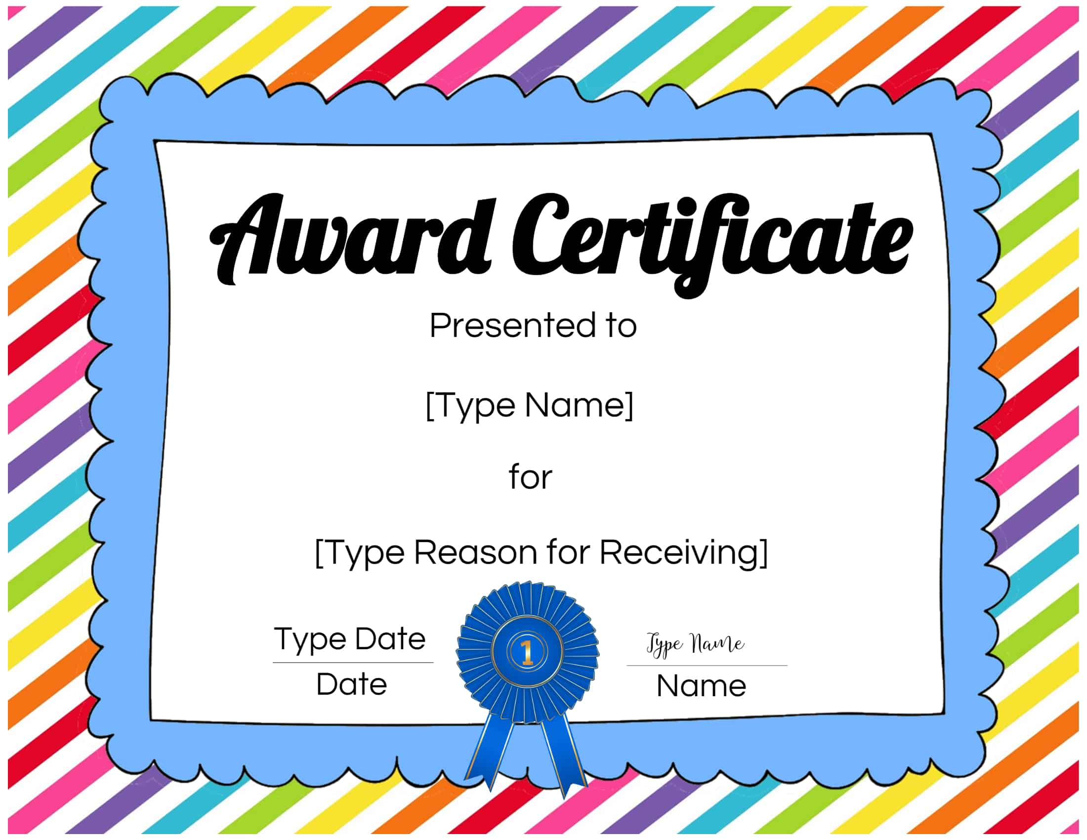 Free Custom Certificates for Kids  Customize Online & Print at Home In Blank Certificate Templates Free Download