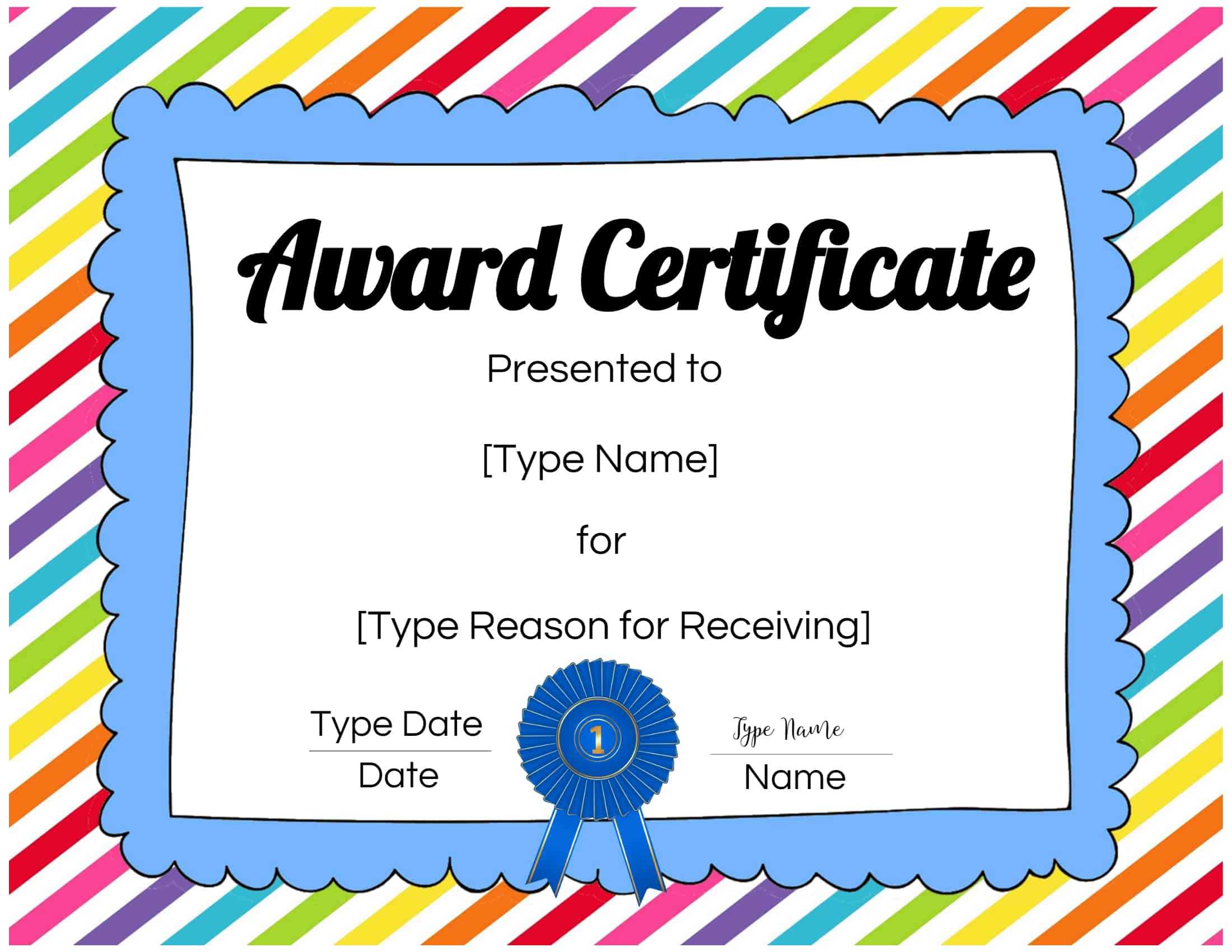 Free Custom Certificates for Kids  Customize Online & Print at Home Inside Certificate Of Achievement Template For Kids