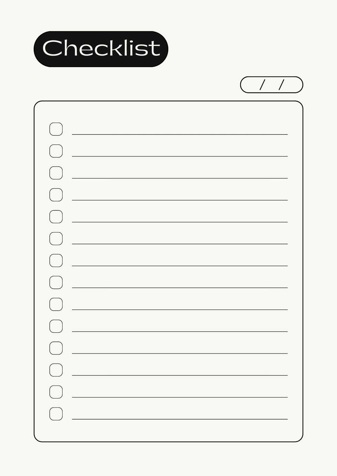 Free, custom downloadable checklist templates  Canva Regarding Blank Checklist Template Word