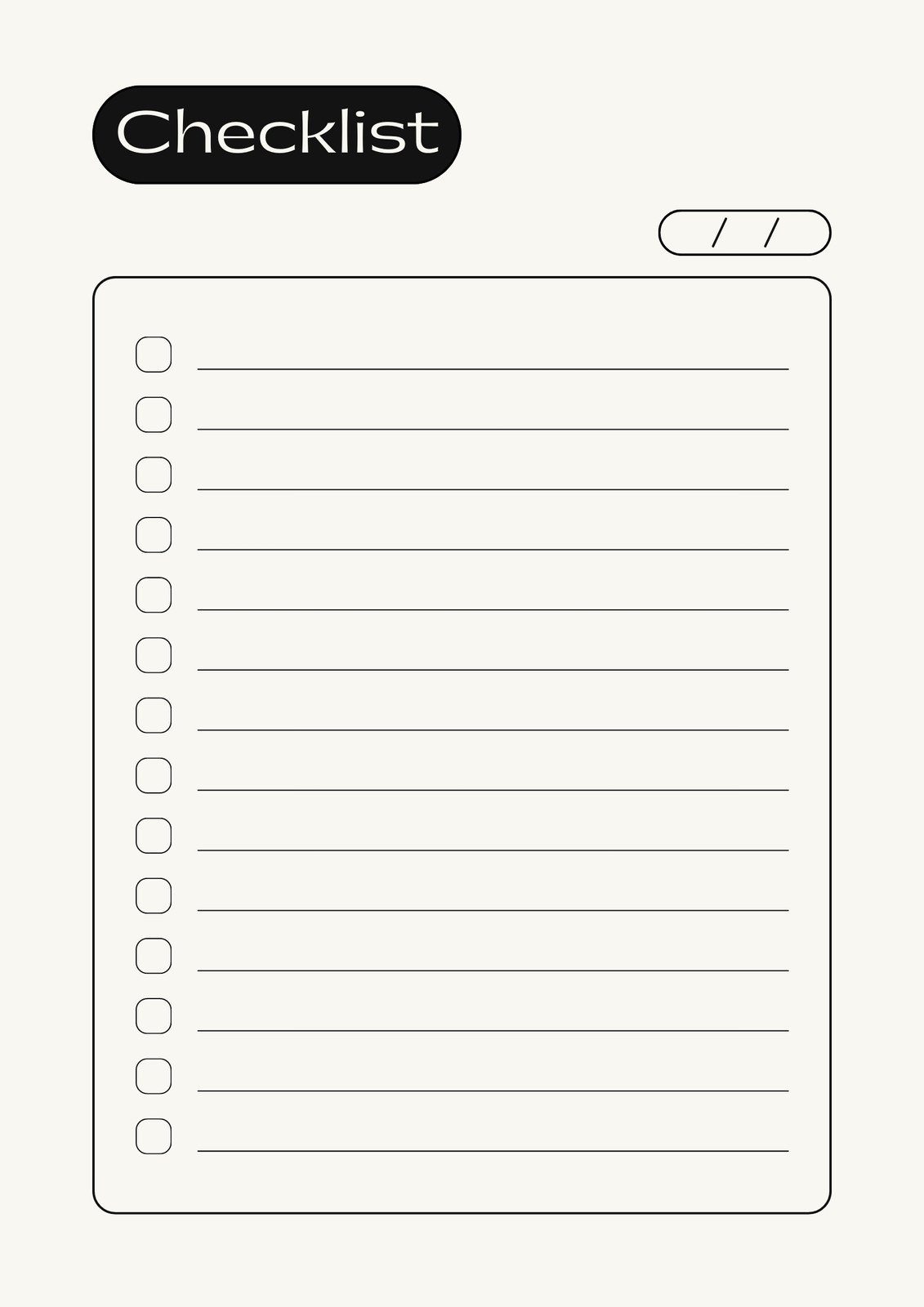 Free, custom downloadable checklist templates  Canva Within Blank Checklist Template Pdf