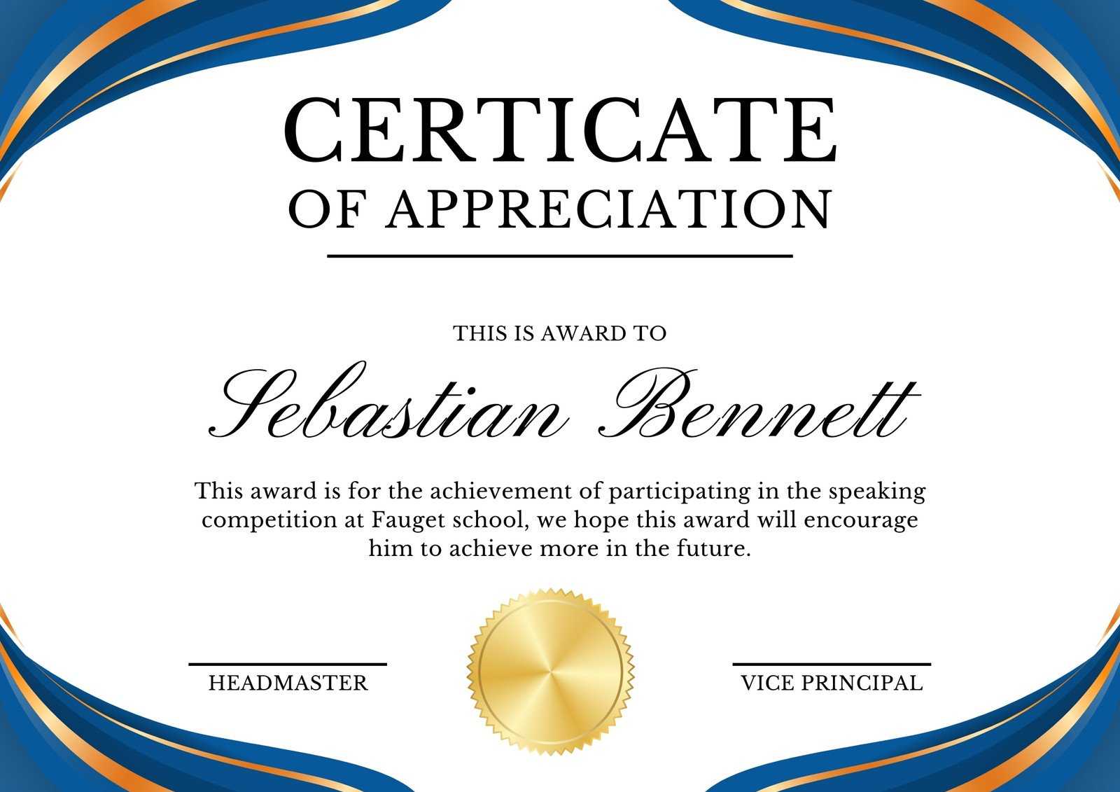 Free, Custom Printable Appreciation Certificate Templates  Canva In Felicitation Certificate Template