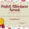Free Custom Printable Attendance Certificate Templates Canva Within Perfect Attendance Certificate Free Template