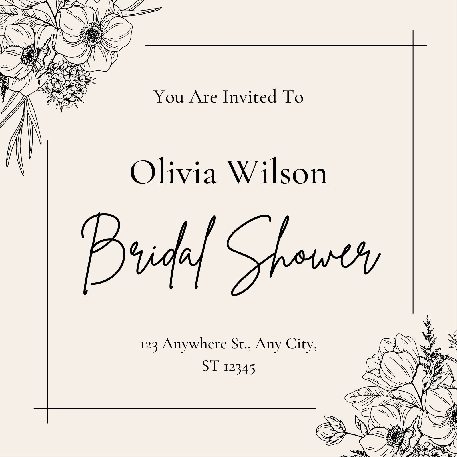Free Custom Printable Bridal Shower Invitation Templates  Canva Intended For Blank Bridal Shower Invitations Templates