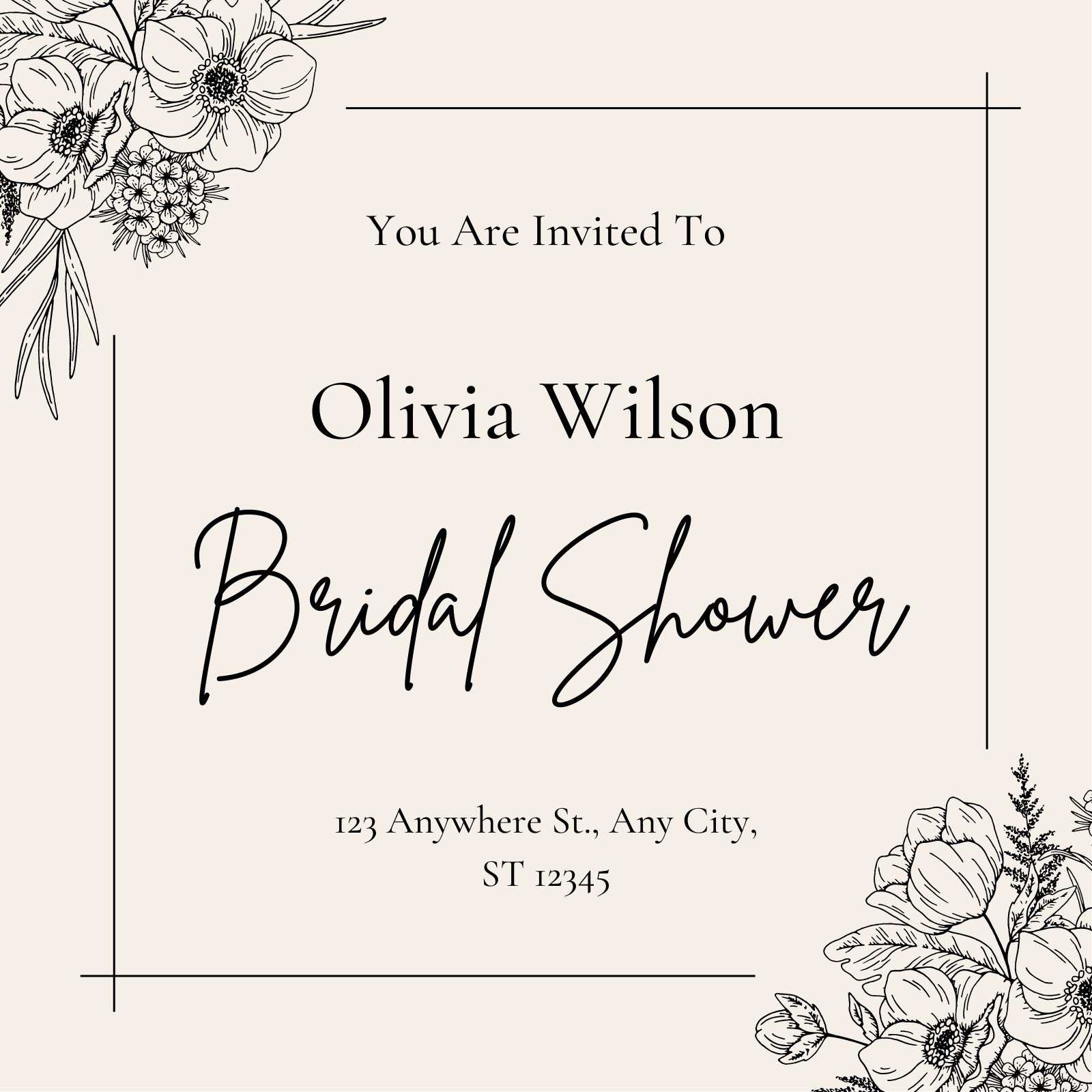 Free custom printable bridal shower invitation templates  Canva Intended For Blank Bridal Shower Invitations Templates