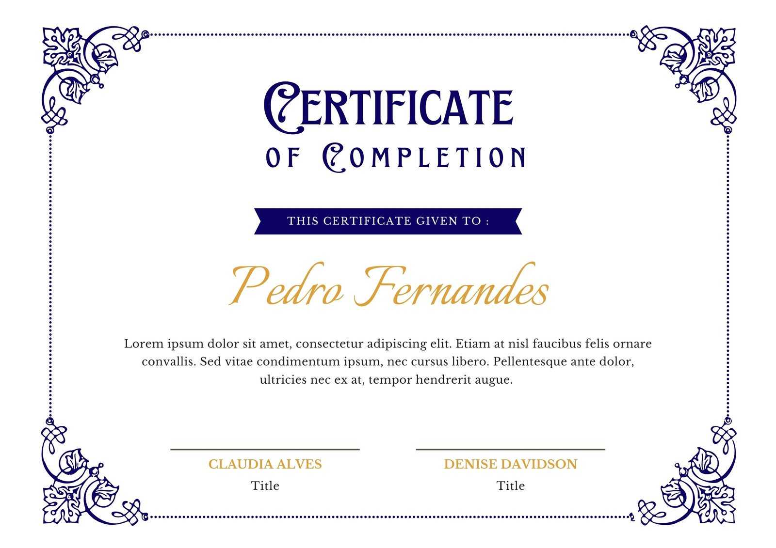 Free, Custom Printable Certificate Of Completion Templates  Canva In Certificate Of Completion Template Free Printable