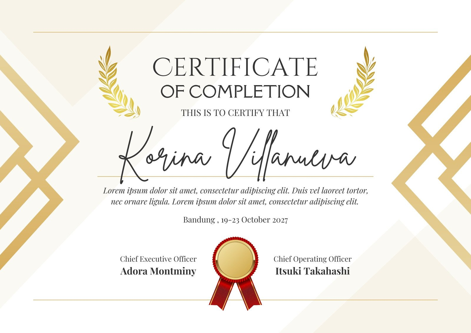 Free, custom printable certificate of completion templates  Canva Inside Certification Of Completion Template