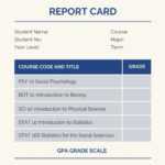 Free Custom Printable College Report Card Templates  Canva Regarding College Report Card Template