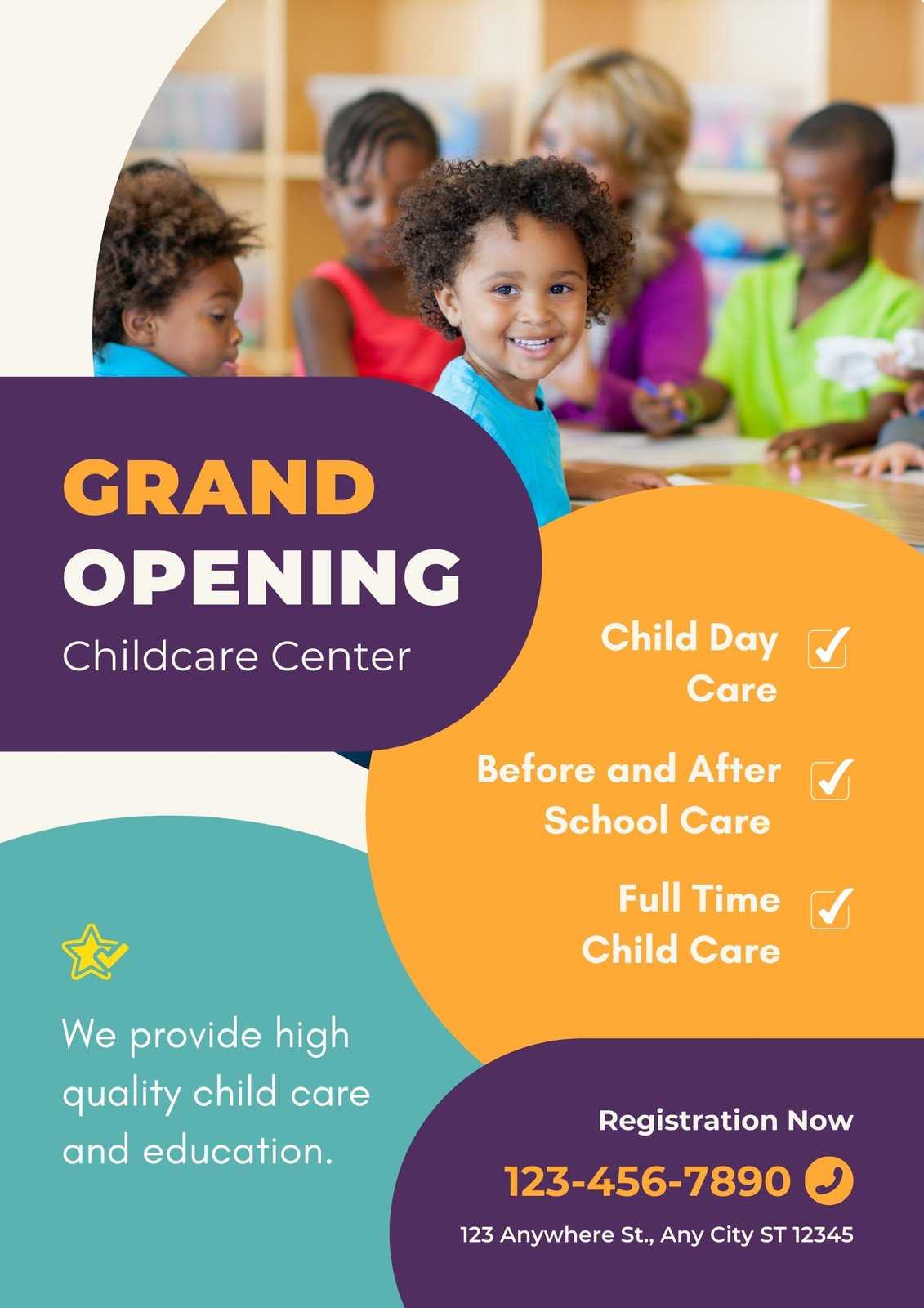 Free custom printable daycare flyer templates Canva Intended For Daycare Brochure Template Free custom printable daycare flyer templates Canva Intended For Daycare Brochure Template