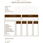 Free Custom Printable High School Report Card Templates  Canva Intended For High School Report Card Template