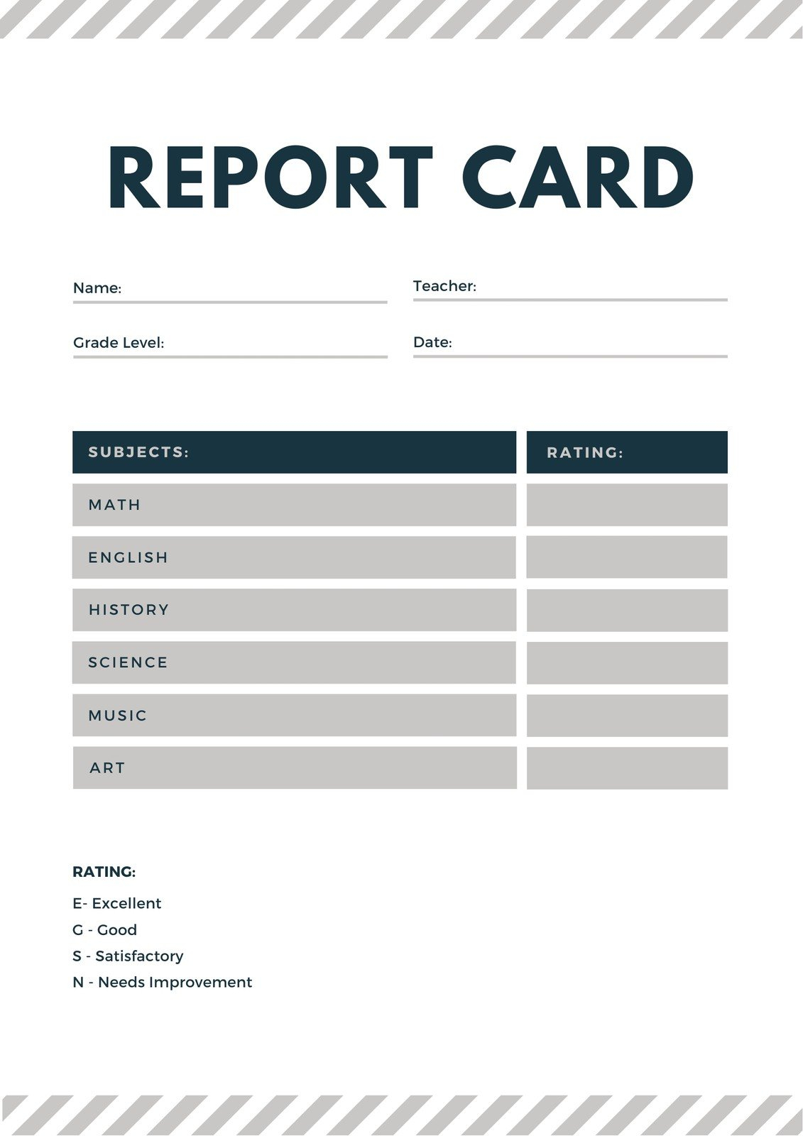 Free custom printable homeschool report card templates  Canva Inside Homeschool Middle School Report Card Template