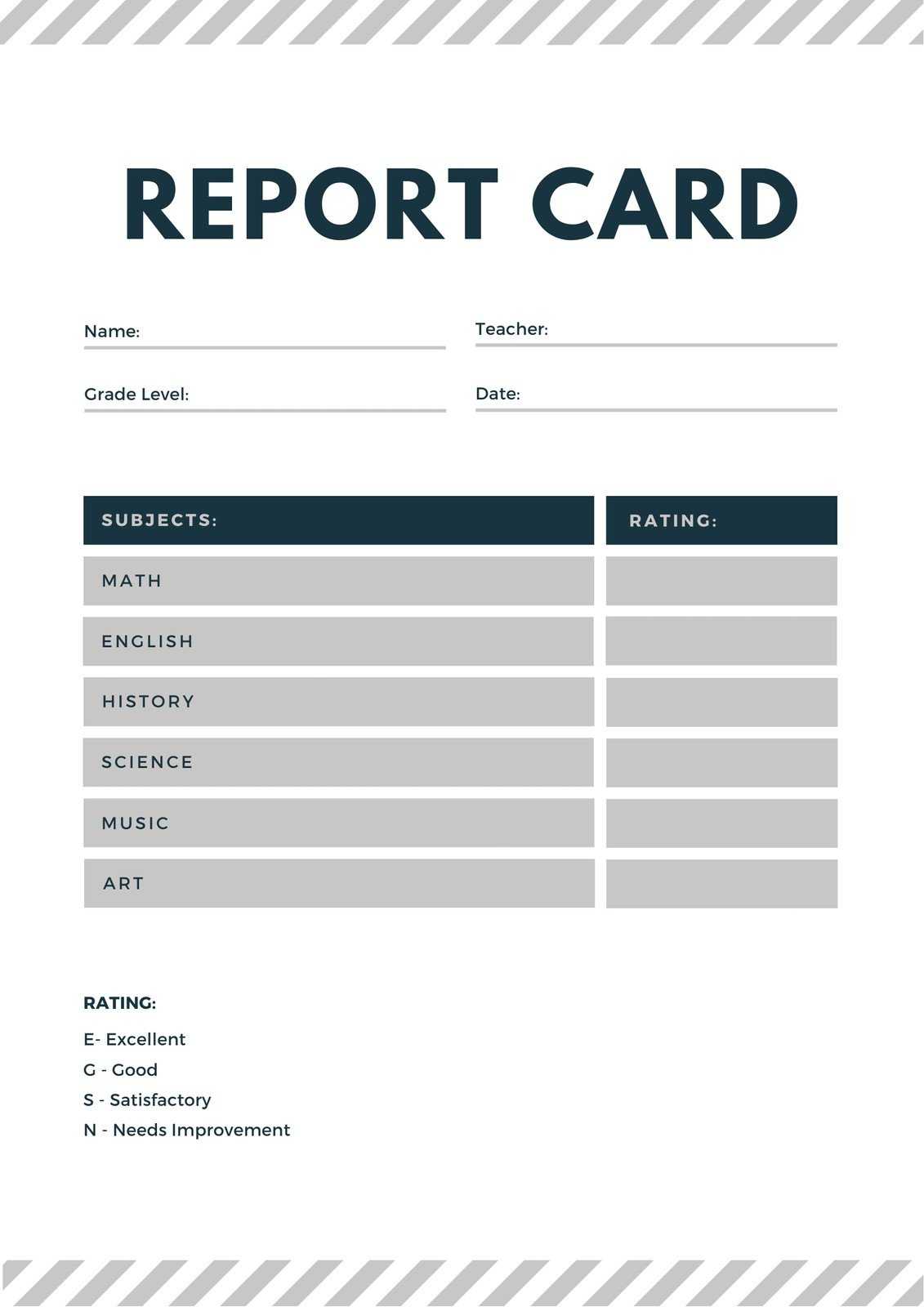 Free custom printable homeschool report card templates  Canva Inside Homeschool Middle School Report Card Template