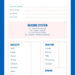 Free Custom Printable Homeschool Report Card Templates  Canva Within Homeschool Middle School Report Card Template