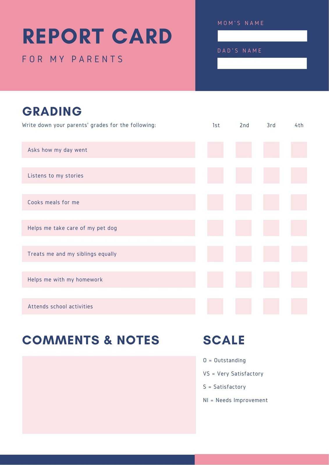 Free custom printable parent report card templates Canva Intended For Boyfriend Report Card Template Free custom printable parent report card templates Canva Intended For Boyfriend Report Card Template