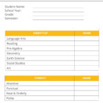 Free Custom Printable Preschool Report Card Templates  Canva For Preschool Weekly Report Template