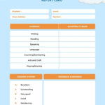Free Custom Printable Preschool Report Card Templates  Canva Pertaining To Preschool Progress Report Template