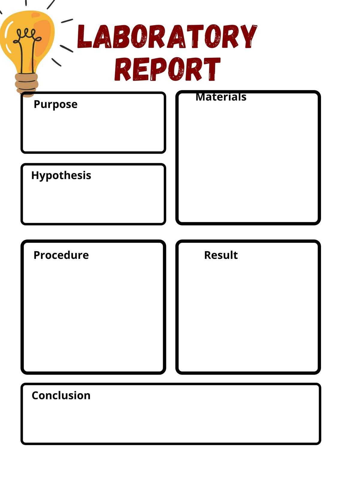Lab Report Template Middle School