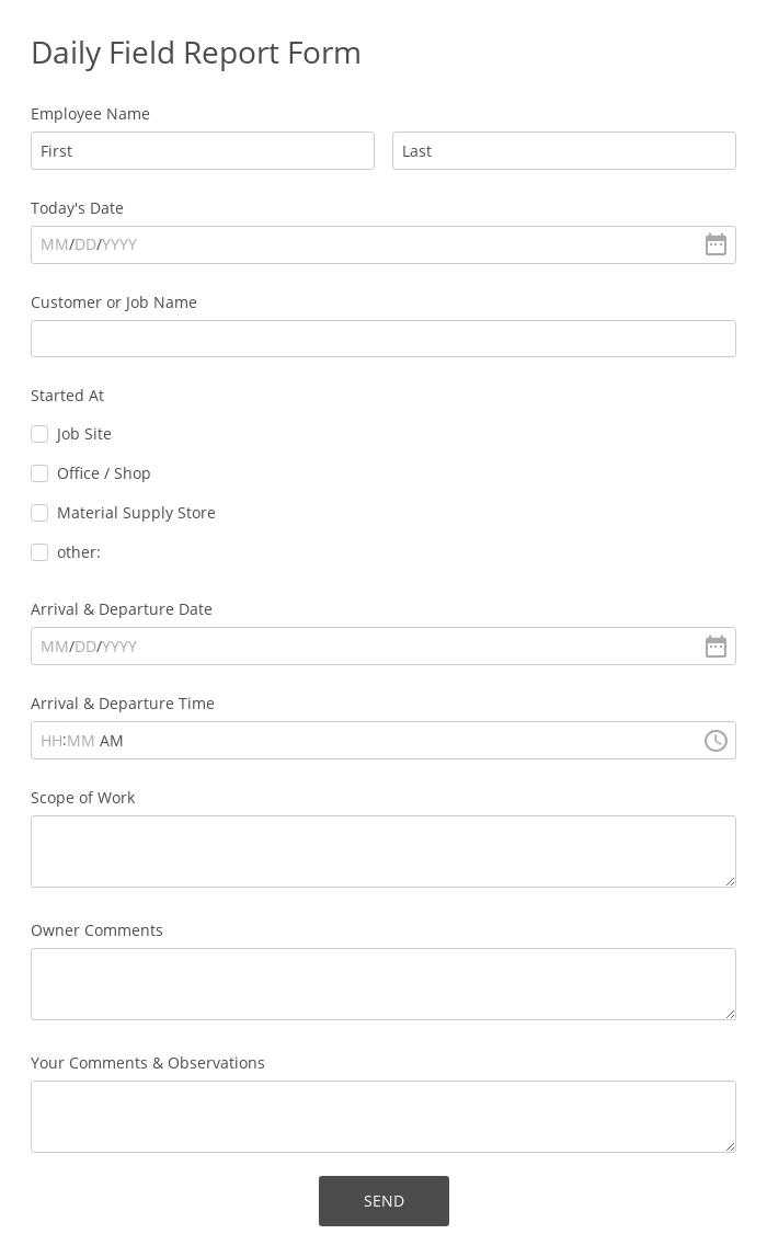 Free Daily Field Report Form Template 10 Form Builder With Regard To Field Report Template Free Daily Field Report Form Template 10 Form Builder With Regard To Field Report Template