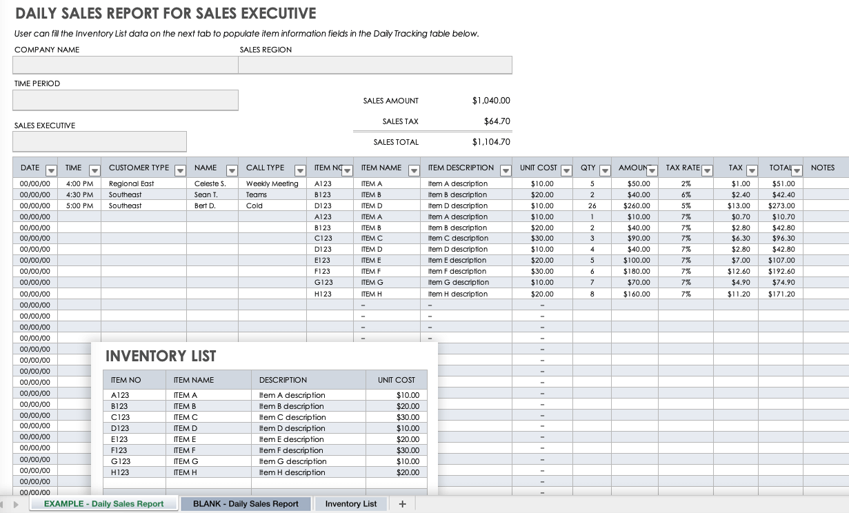 Free Daily Sales Report Forms & Templates  Smartsheet In Sale Report Template Excel