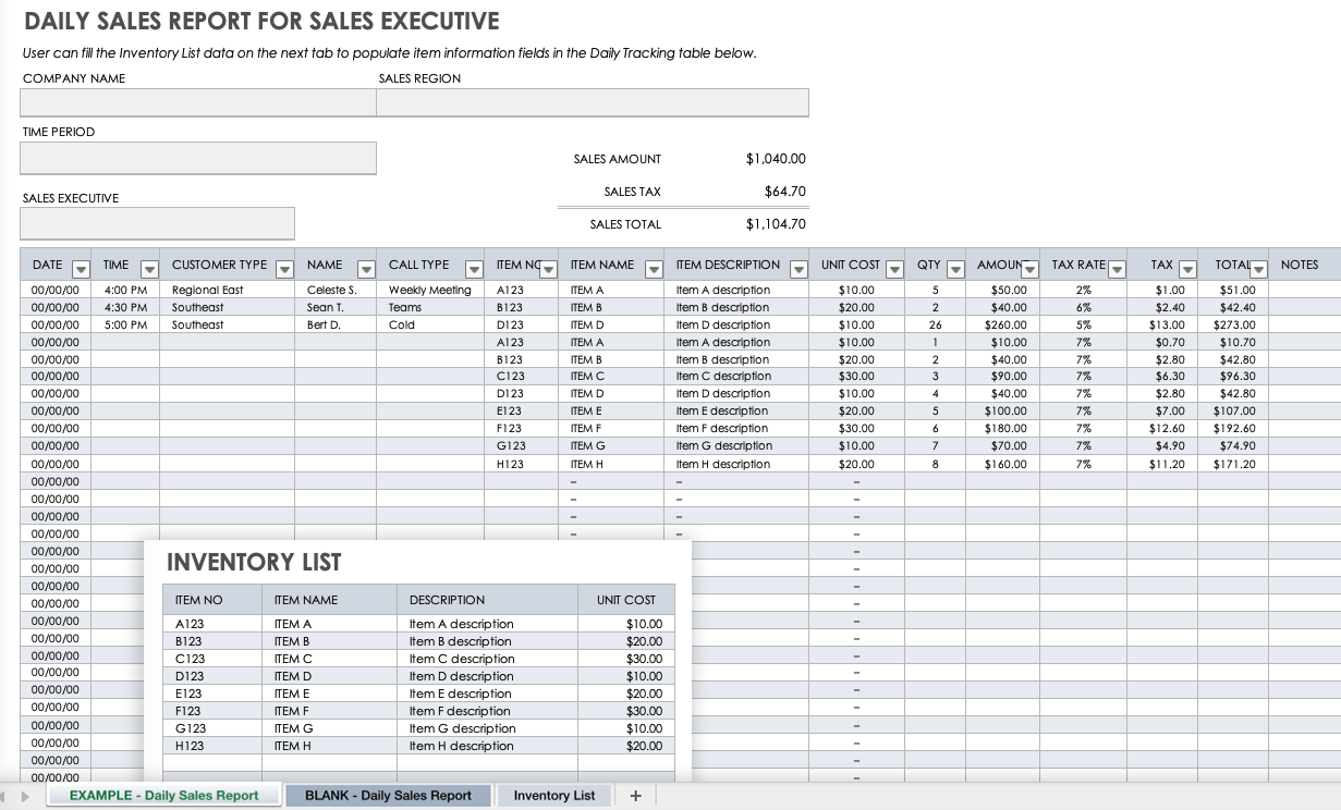 Free Daily Sales Report Forms & Templates  Smartsheet Pertaining To Free Daily Sales Report Excel Template