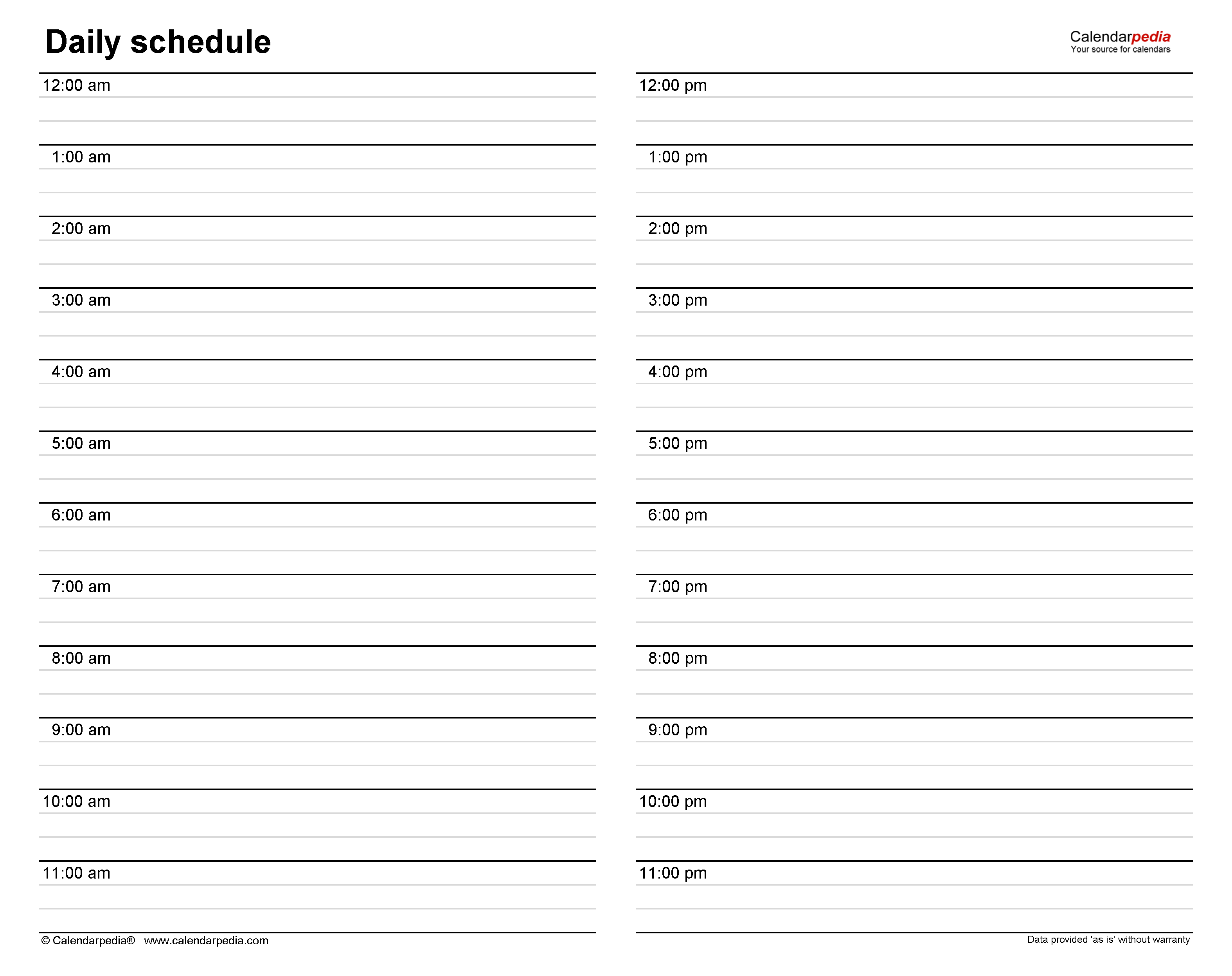 Free Daily Schedules In PDF Format – 10+ Templates Pertaining To Printable Blank Daily Schedule Template