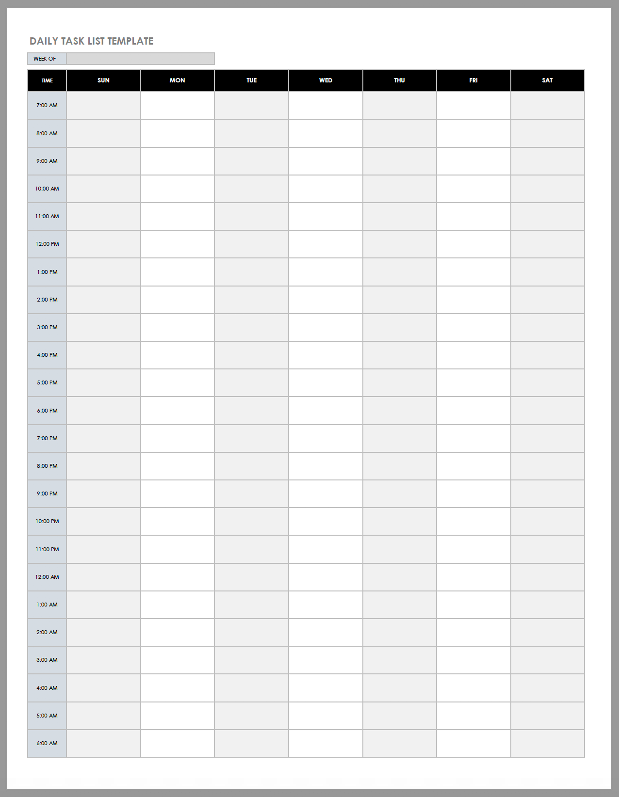 Free Daily Work Schedule Templates  Smartsheet Inside Printable Blank Daily Schedule Template