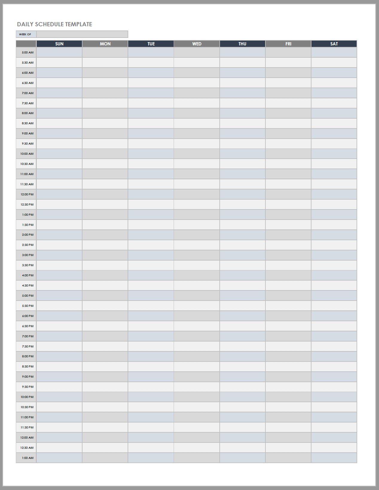 Free Daily Work Schedule Templates  Smartsheet Pertaining To Printable Blank Daily Schedule Template