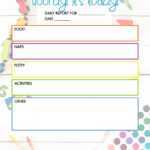 Free Daycare Daily Report  Child Care Printable – The DIY Lighthouse Inside Daycare Infant Daily Report Template
