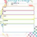 Free Daycare Daily Report  Child Care Printable – The DIY Lighthouse Inside Daycare Infant Daily Report Template