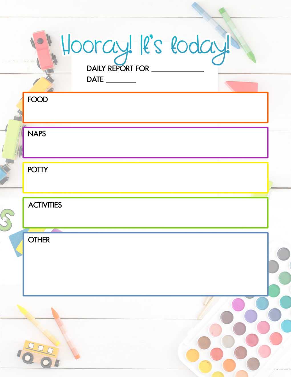 Free Daycare Daily Report  Child Care Printable – The DIY Lighthouse Inside Daycare Infant Daily Report Template