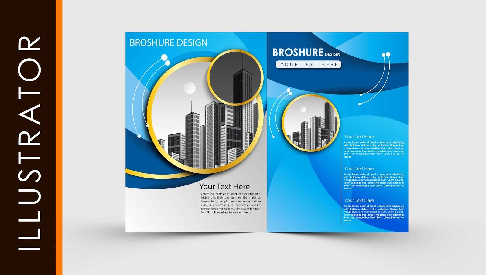 Free Download Adobe Illustrator Template Brochure Two Fold  For Illustrator Brochure Templates Free Download