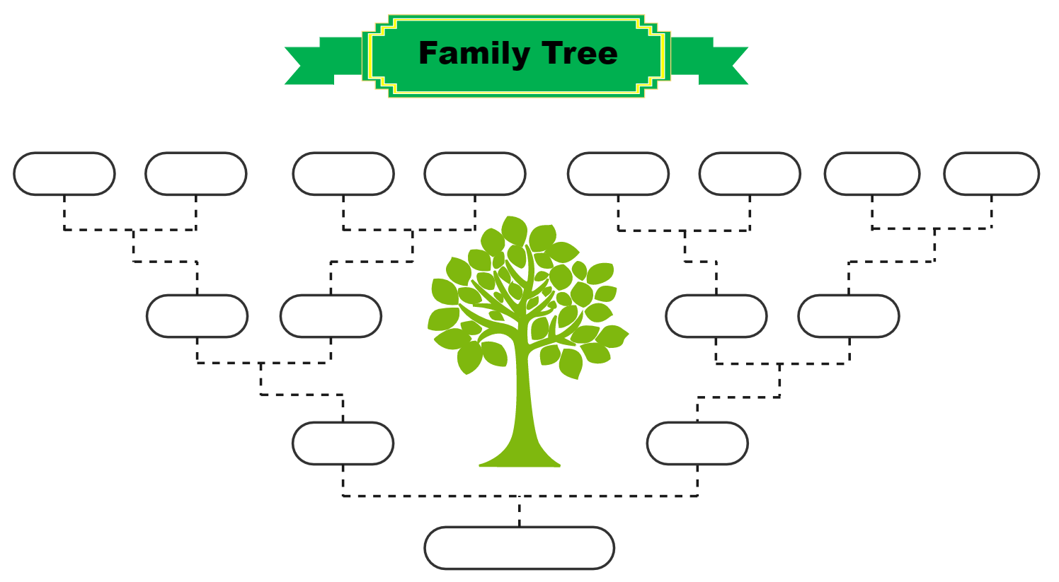 Free Editable Family Tree Templates for Kids  EdrawMax Online Within Blank Family Tree Template 3 Generations