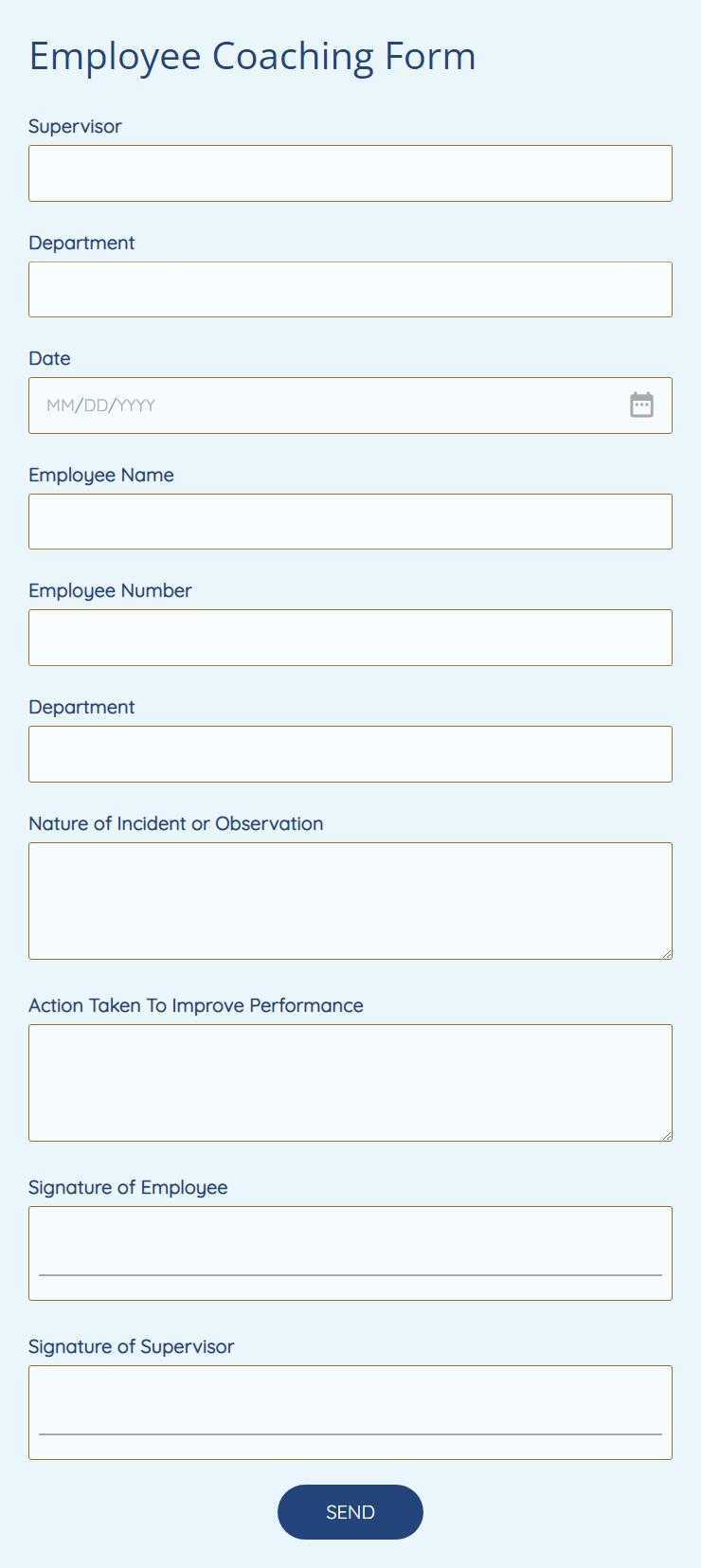 Free Employee Coaching Form Template  10FormBuilder With Regard To Coaches Report Template