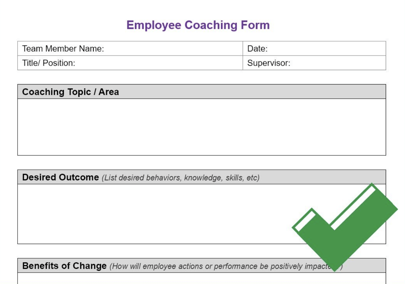 Free Employee Coaching Template: Improve Employee Performance  Within Coaches Report Template