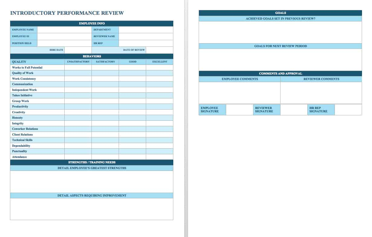Free Employee Performance Review Templates  Smartsheet Pertaining To Annual Review Report Template