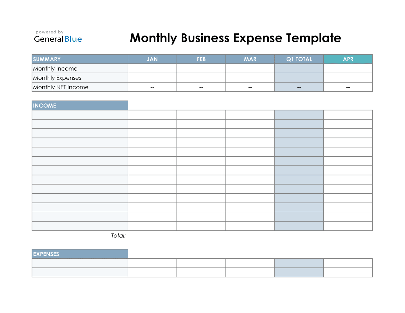 Free Excel spreadsheet for business expenses in 10  monday