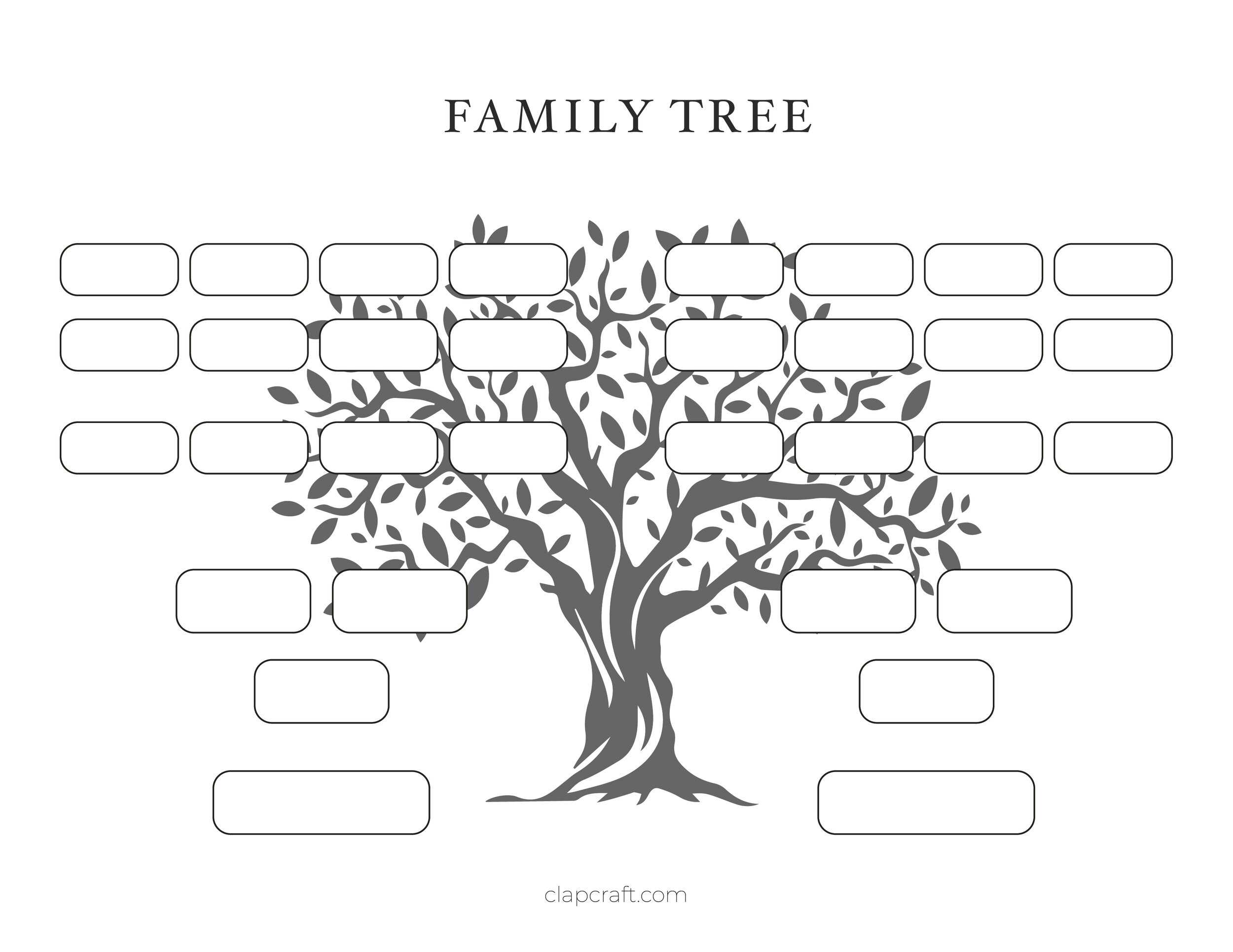 Free Family Tree Templates and Charts — ClapCraft Within Fill In The Blank Family Tree Template