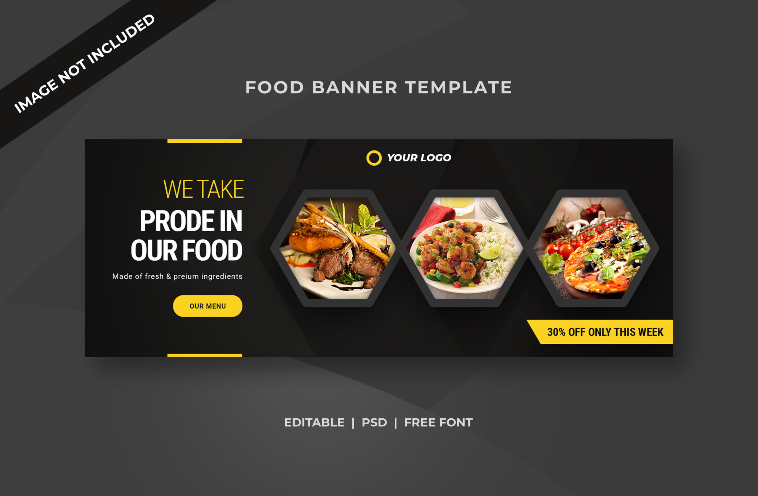 Free Food and Restaurant Profile Cover Banner Template In Food Banner Template