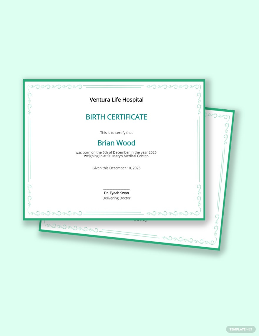 Free Free Baby Birth Certificate Template - Google Docs, Word  Inside Girl Birth Certificate Template