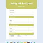 Free Free Blank Preschool Report Card Template – Illustrator  With Regard To Character Report Card Template