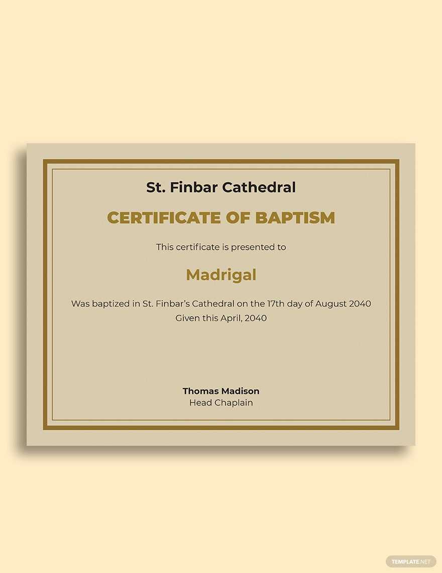 Free Free Catholic Church Baptism Certificate Template – Word  Pertaining To Baptism Certificate Template Word